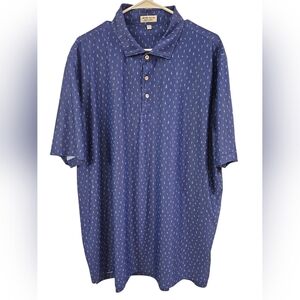 PETER MILLAR SUMMER COMFORT  LITTLE GOLFERS ALL OVER PRINT. SIZE XXL. NAVY BLUE.